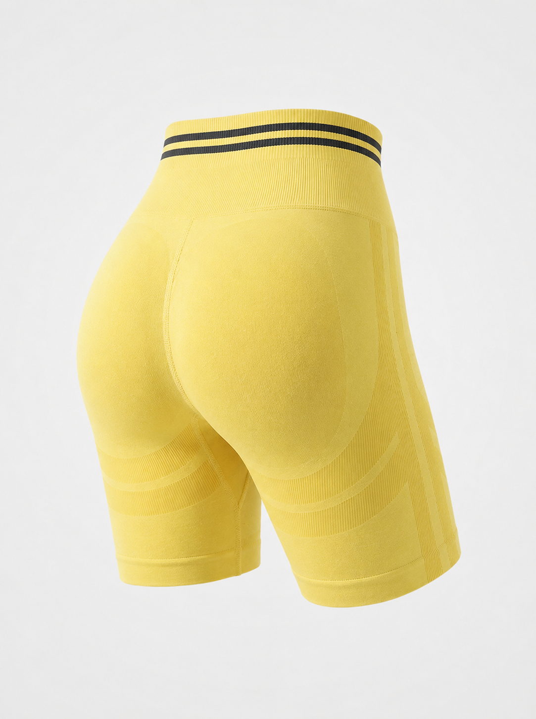 Sport Biker Shorts with Striped Waistband