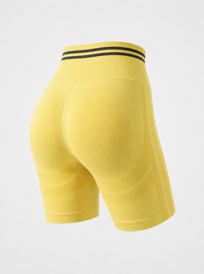 Sport Biker Shorts with Striped Waistband