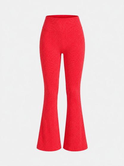 High-Waisted Ribbed Flare Leggings