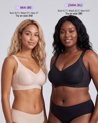 Wireless Full Coverage Bra with Breathable Support