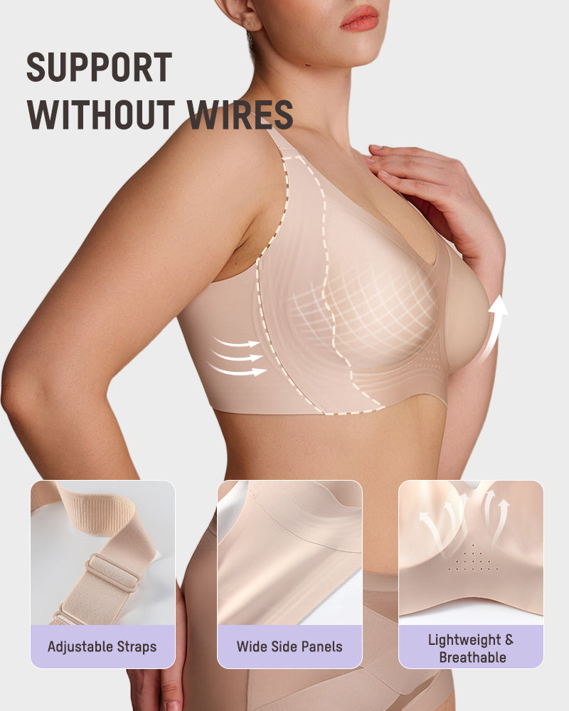 Wireless Full Coverage Bra with Breathable Support