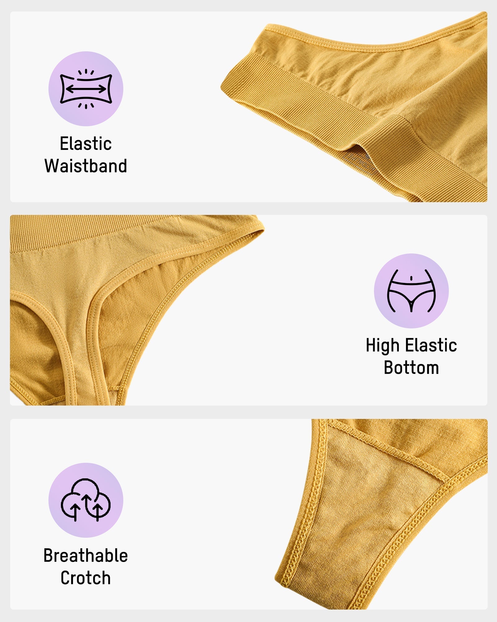 Seamless Thong Panties with Stretch Comfort (9-Pack)