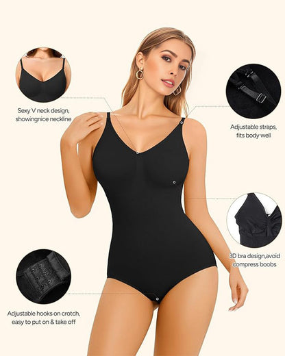 Seamless Shapewear Bodysuit with Built-In Bra | Tummy Control & Full Body Sculpting