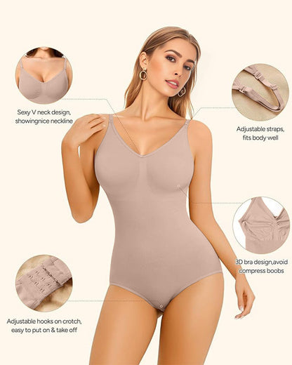 Seamless Shapewear Bodysuit with Built-In Bra | Tummy Control & Full Body Sculpting