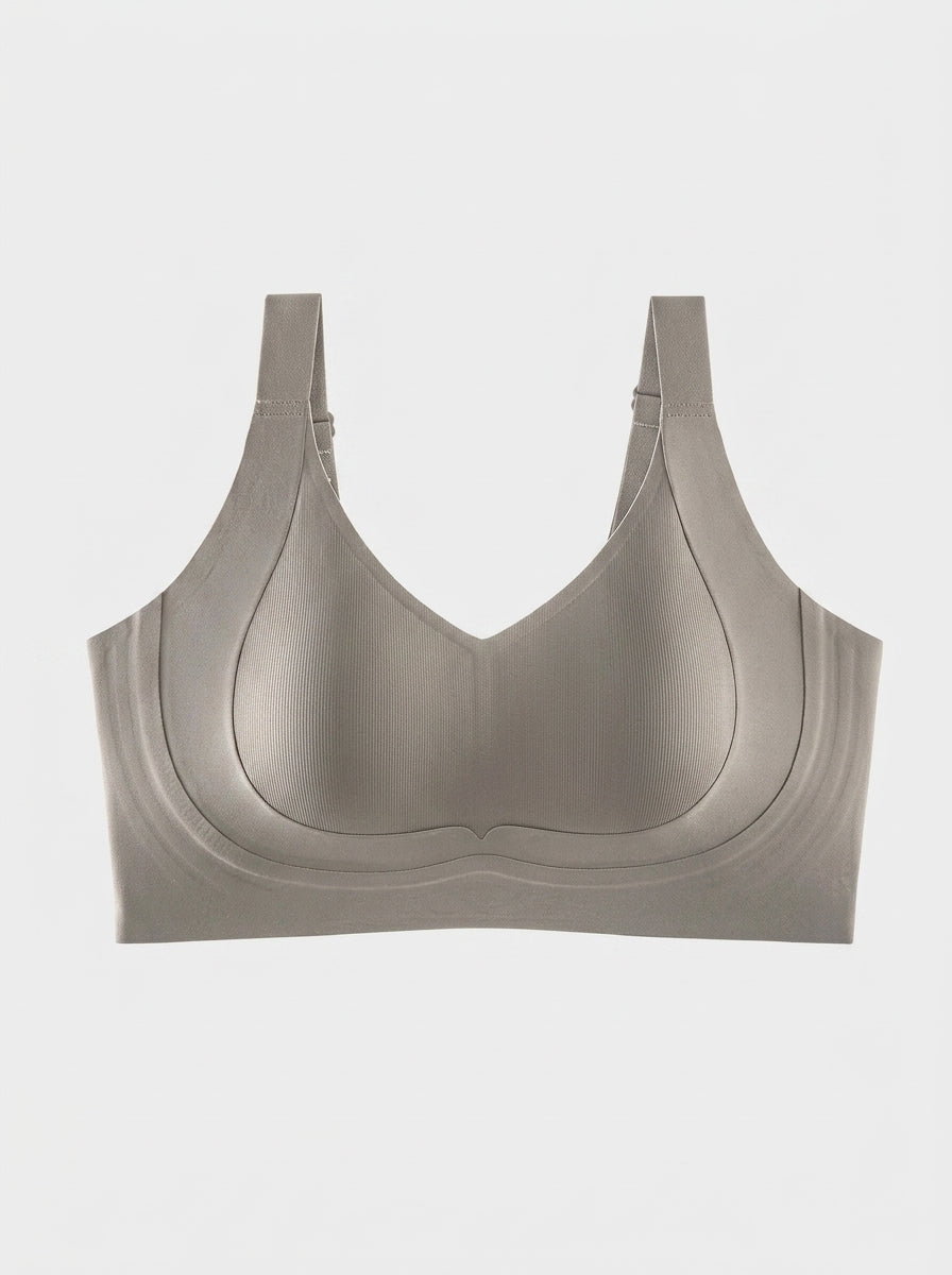 Seamless V-Neck Bralette with Wide Straps