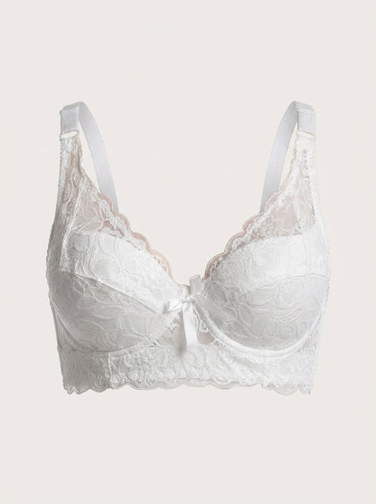 Lace Longline Bra with Bow Detail