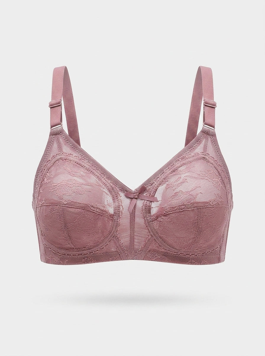 3pcs Sheer Floral Lace Underwire Bra