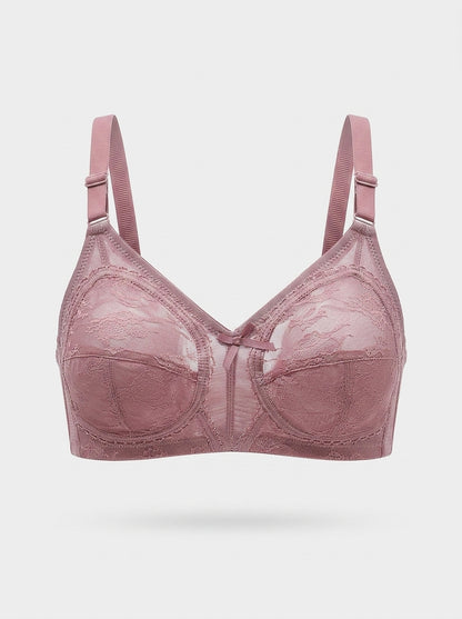 3pcs Sheer Floral Lace Underwire Bra