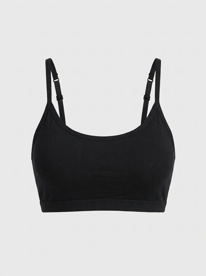 Cotton Scoop-Neck Bralette with Adjustable Straps