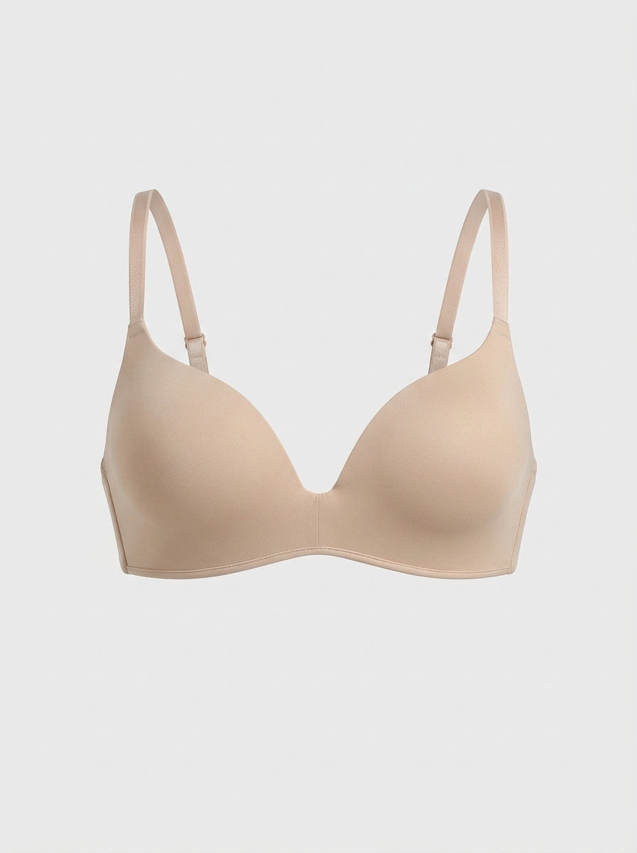Wire-Free Push-Up Bra with Thin Adjustable Straps