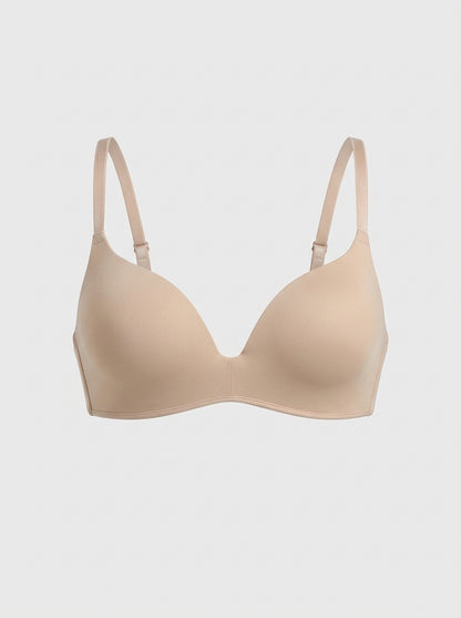 Wire-Free Push-Up Bra with Thin Adjustable Straps