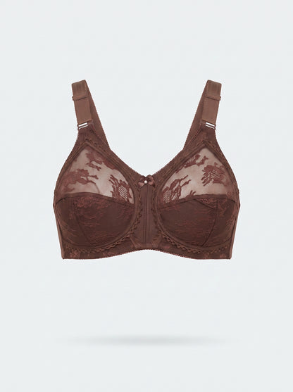 Full Coverage Lace Bra with Wire-Free Support