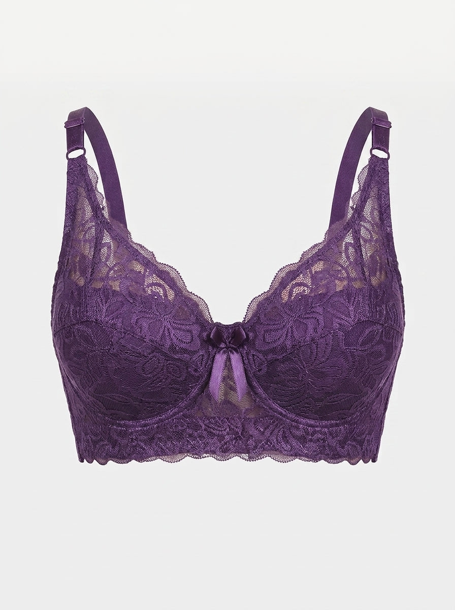 Lace Longline Bra with Bow Detail