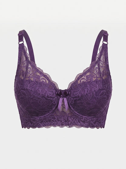 Lace Longline Bra with Bow Detail