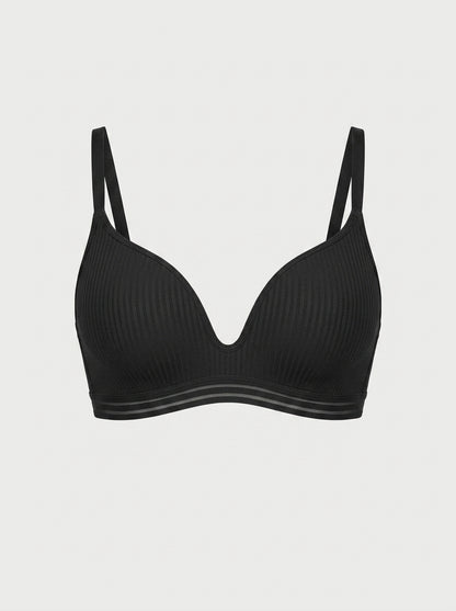Ribbed V-Neck Support Bralette