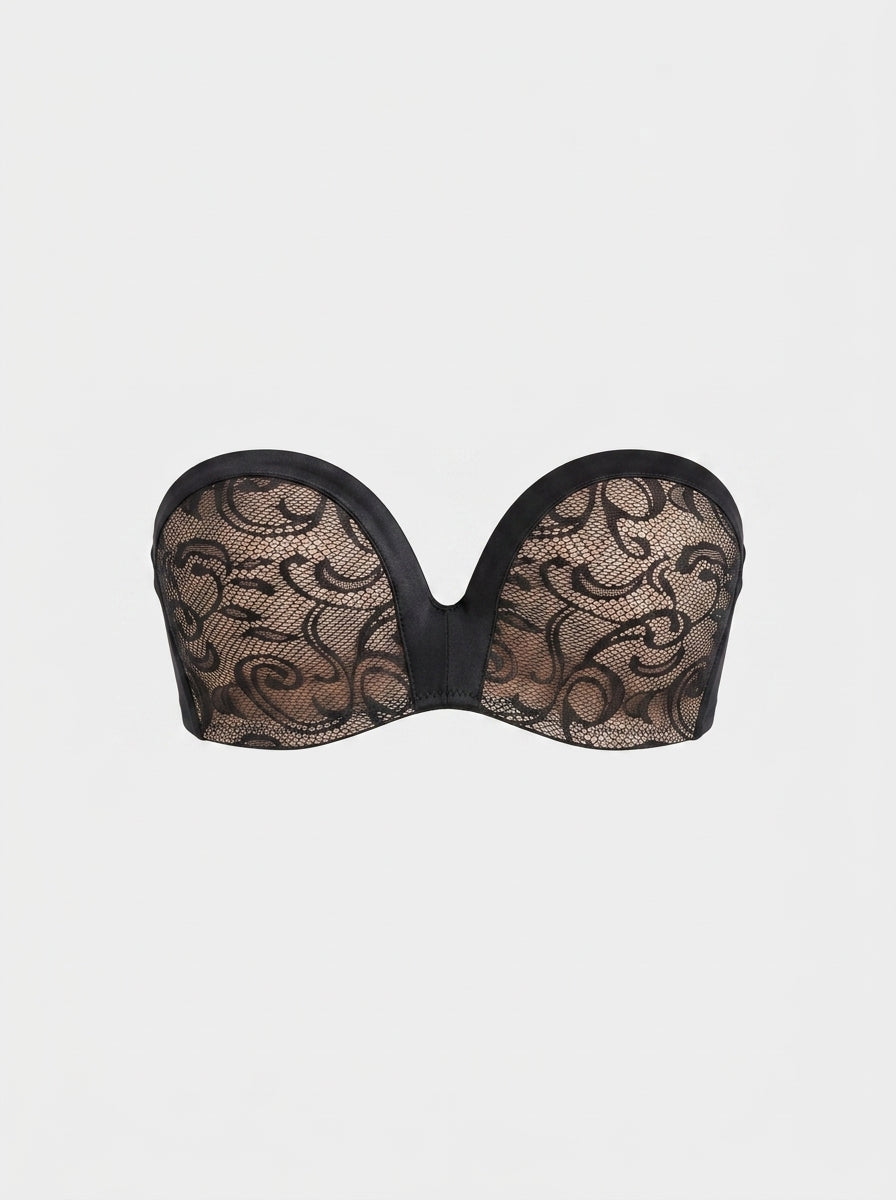 Strapless Lace Push-Up Bra with Underwire