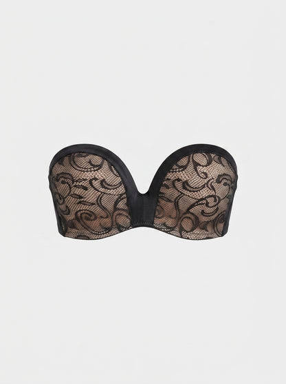 Strapless Lace Push-Up Bra with Underwire
