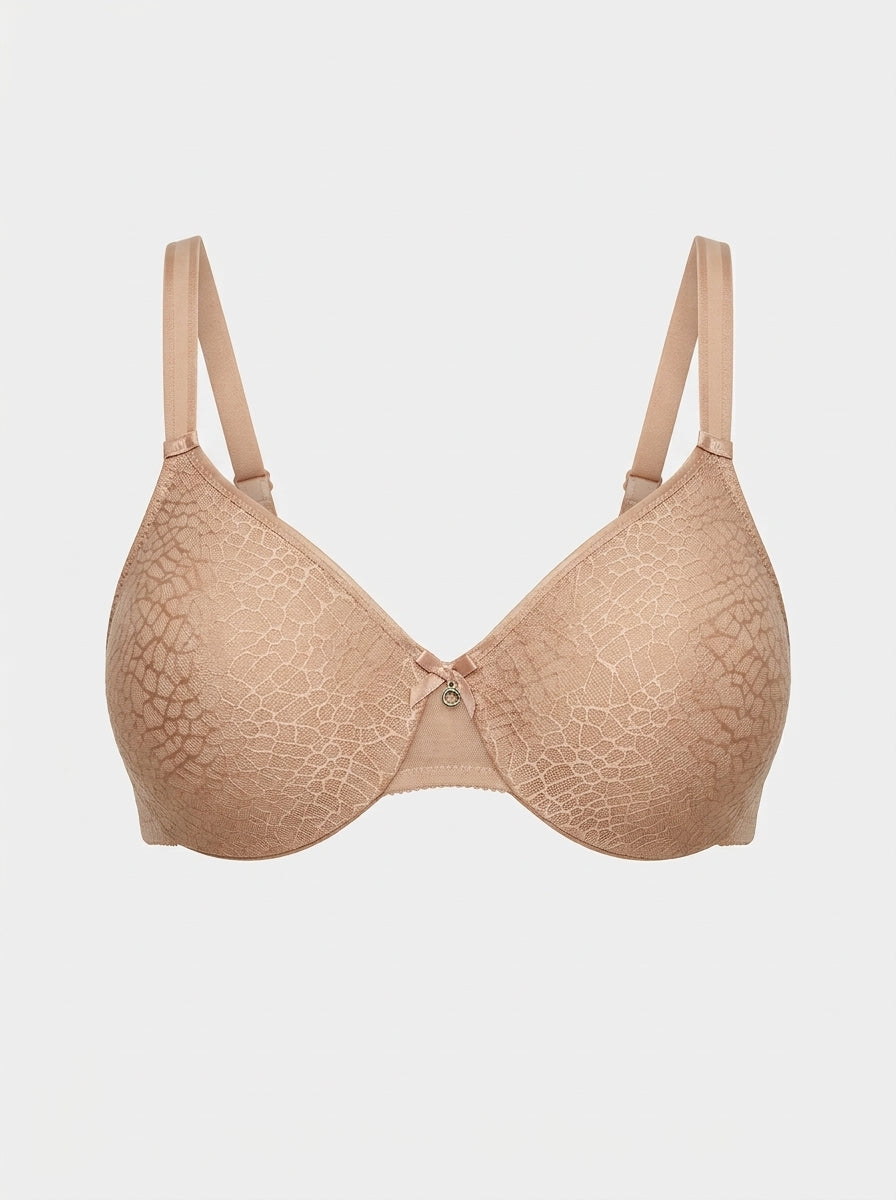 Floral Jacquard Underwire Full Coverage Bra