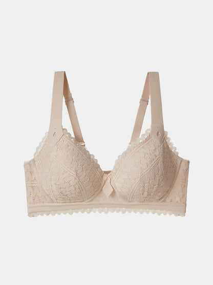 Crochet Lace Push-Up Bralette with Scalloped Trim
