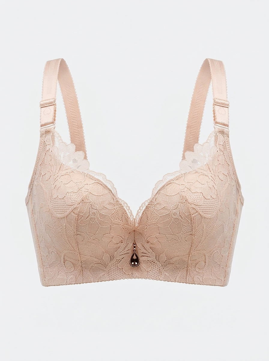 Floral Lace Push-Up Bra with Underwire