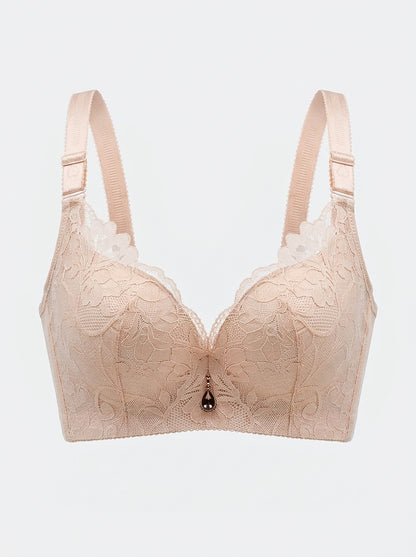 Floral Lace Push-Up Bra with Underwire