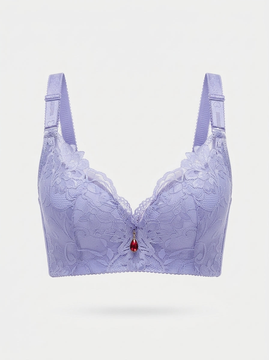 Floral Lace Push-Up Bra with Underwire