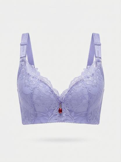 Floral Lace Push-Up Bra with Underwire