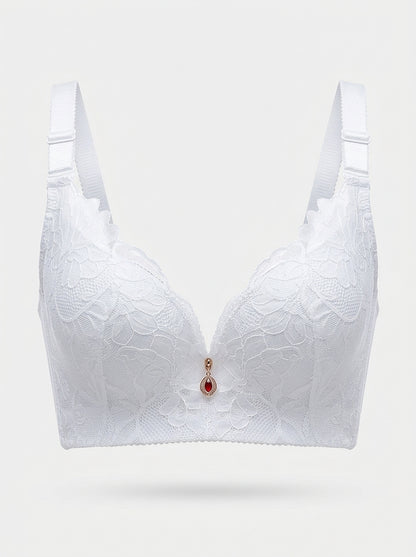 Floral Lace Push-Up Bra with Underwire