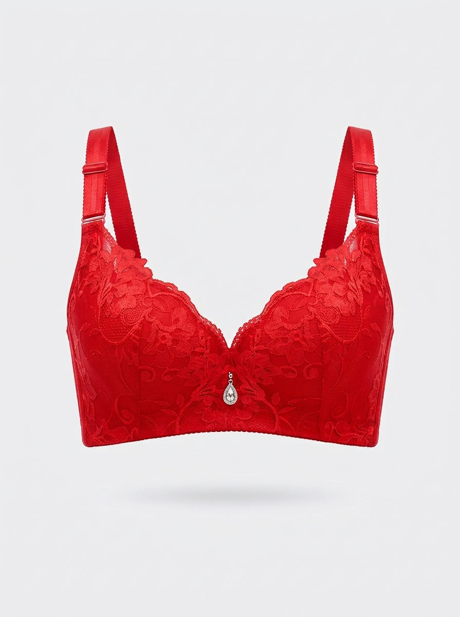 Floral Lace Push-Up Bra with Underwire