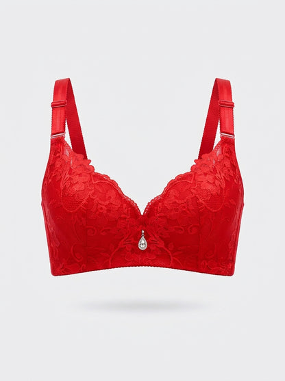 Floral Lace Push-Up Bra with Underwire