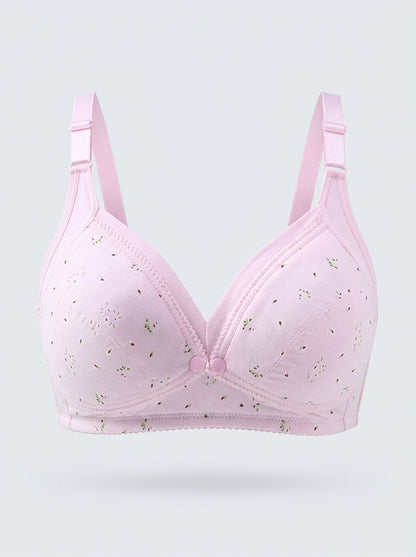 Floral Print Nursing Bra with Drop-Down Cup