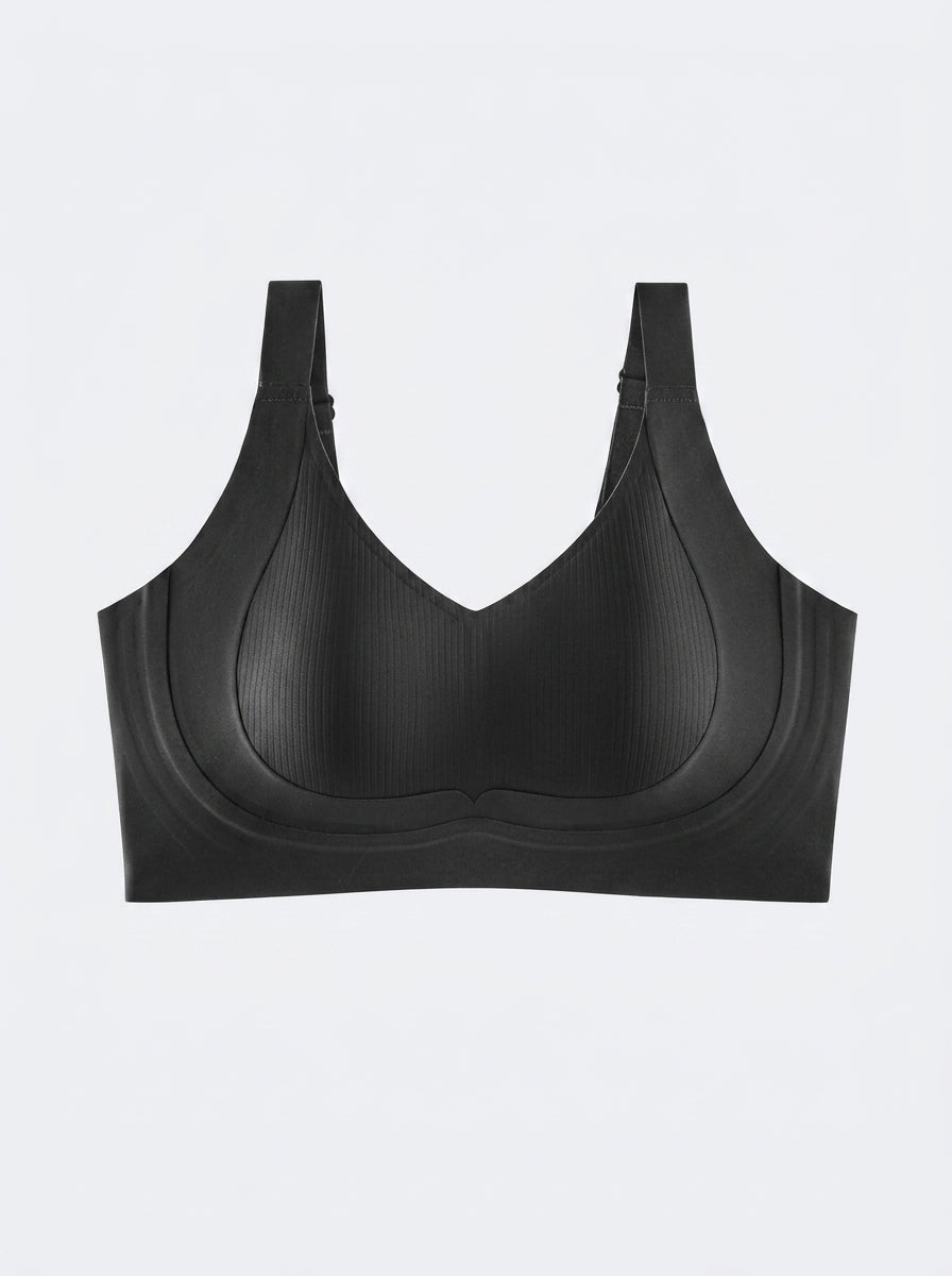 Seamless V-Neck Bralette with Wide Straps