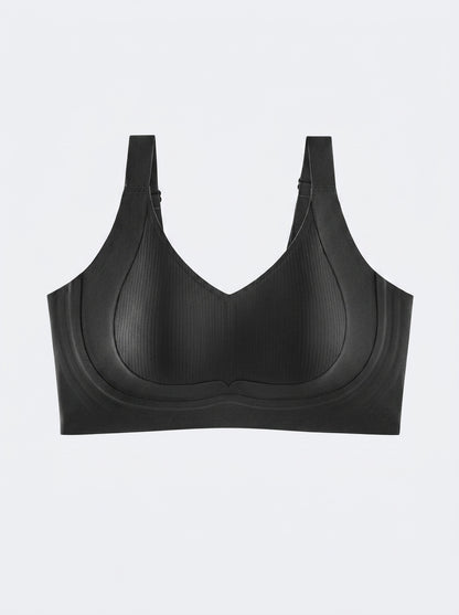 Seamless V-Neck Bralette with Wide Straps