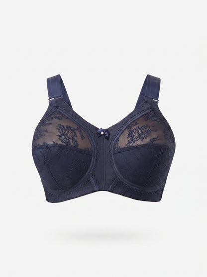 Full Coverage Lace Bra with Wire-Free Support
