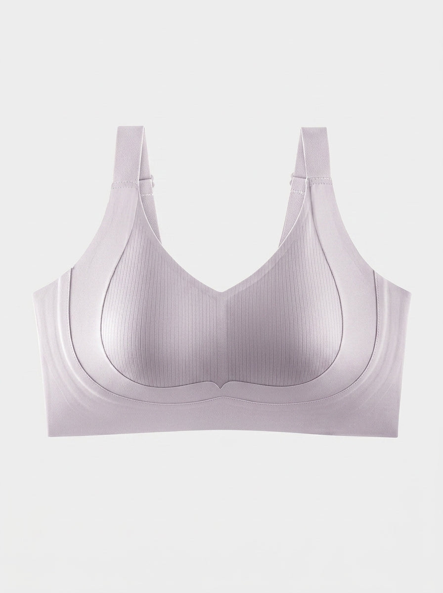 Seamless V-Neck Bralette with Wide Straps