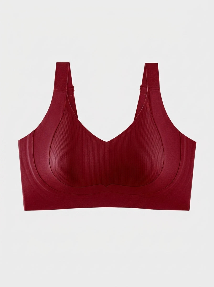 Seamless V-Neck Bralette with Wide Straps