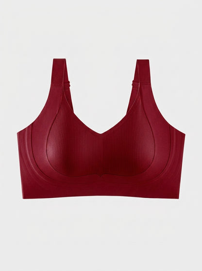 Seamless V-Neck Bralette with Wide Straps