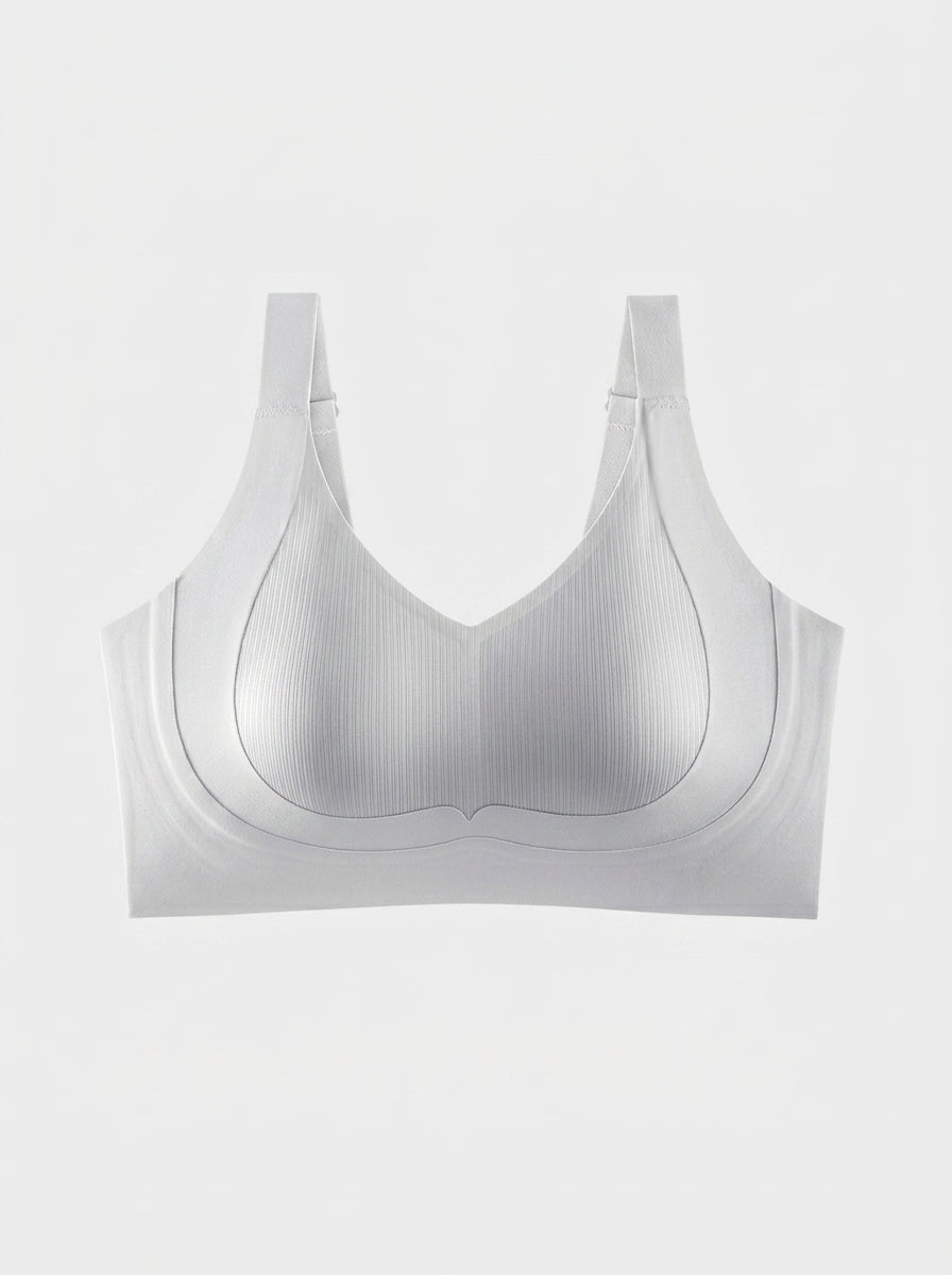 Seamless V-Neck Bralette with Wide Straps