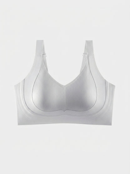Seamless V-Neck Bralette with Wide Straps
