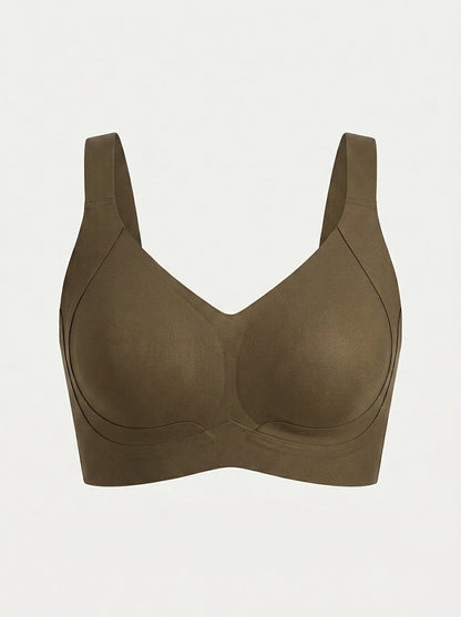 Seamless Wire-Free Jelly Bra with Wide Straps