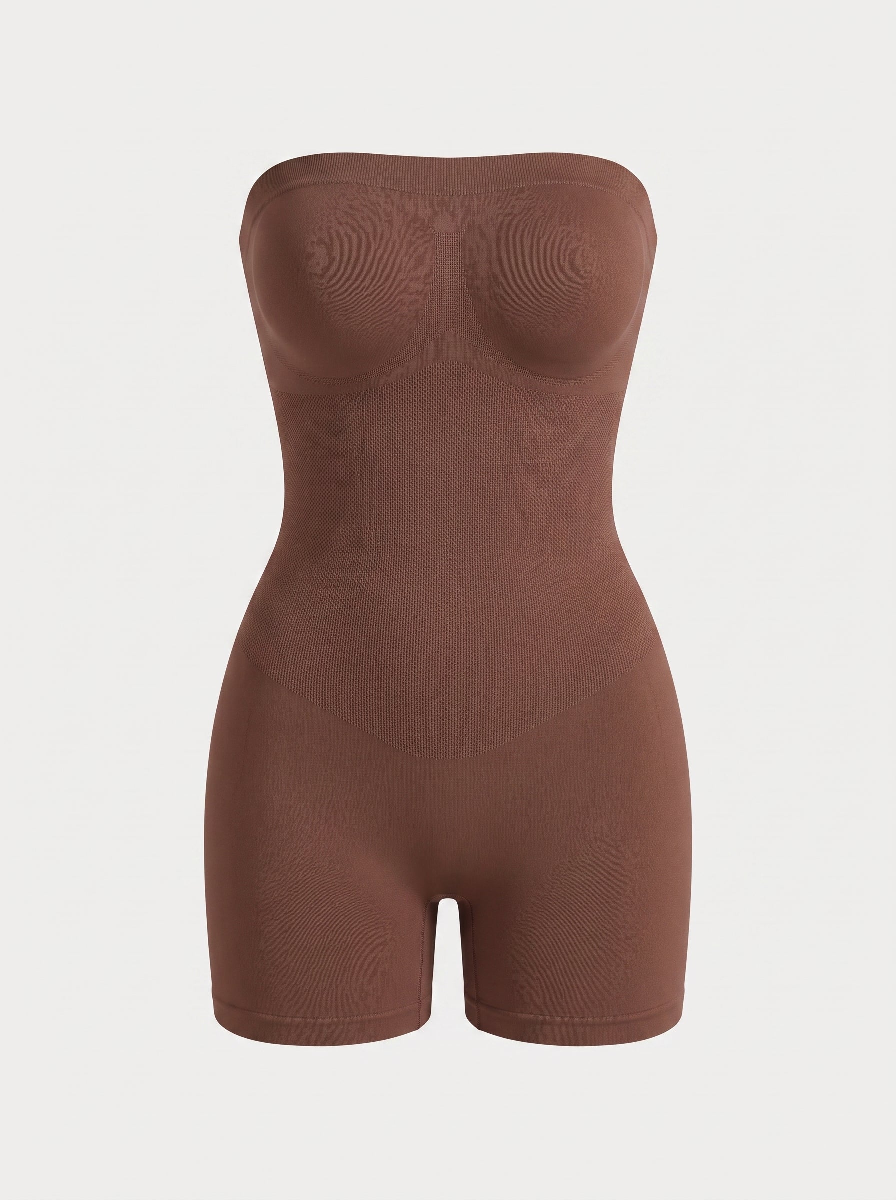 Strapless Shapewear Bodysuit with Mid Thigh Shorts