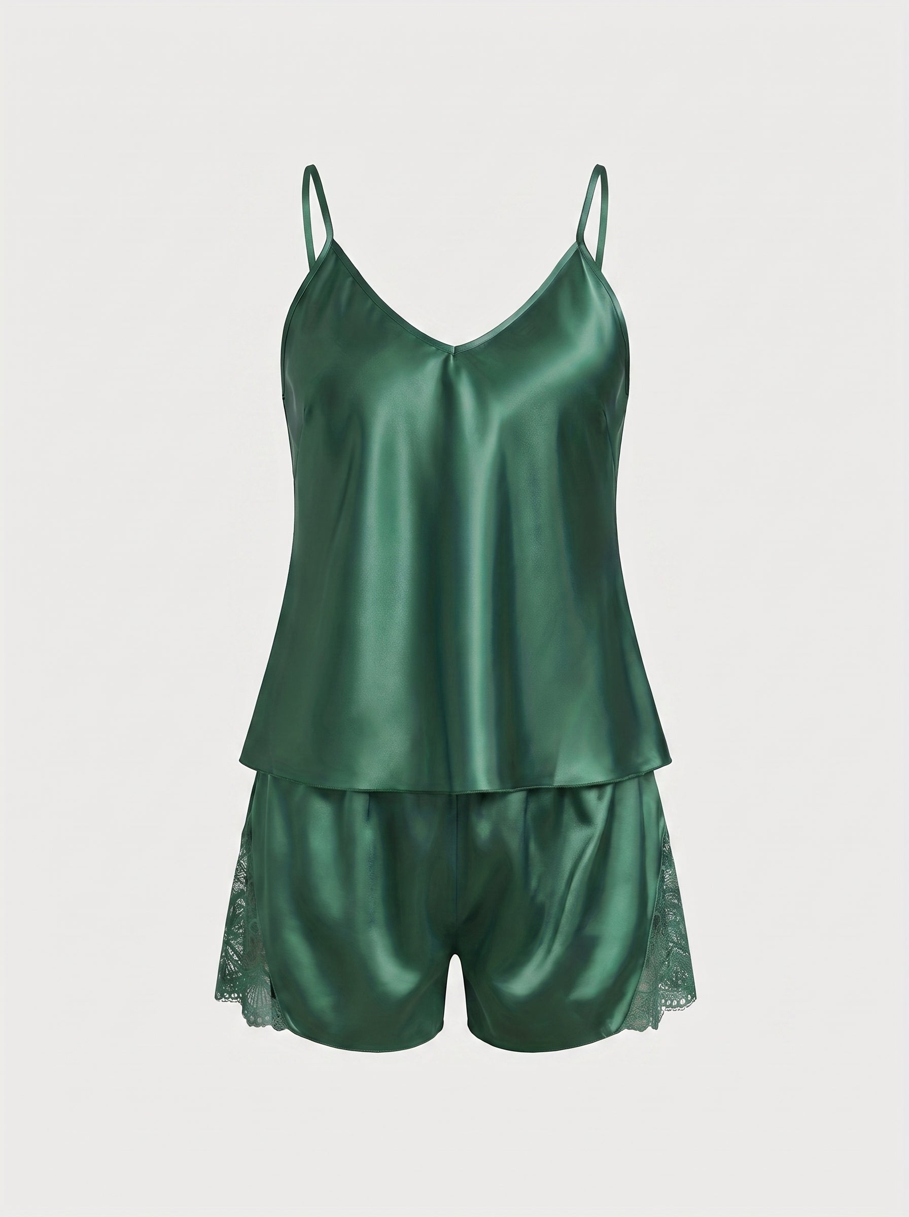 Silky Lace-Trim Pyjama Cami Set