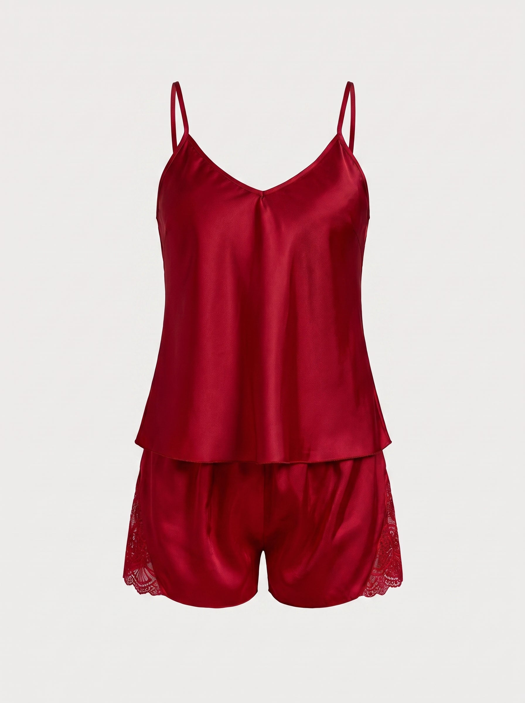 Silky Lace-Trim Pyjama Cami Set