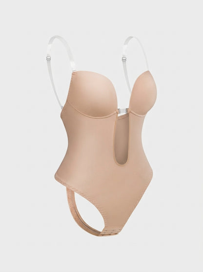 Cutout Bodysuit with Clear Strap Detail