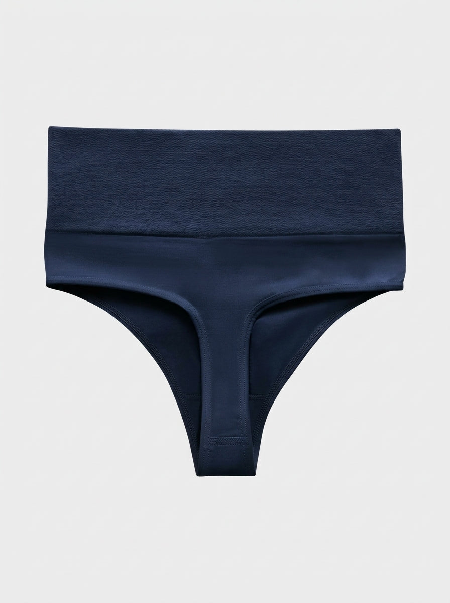 2-Piece Set Seamless High-Waist Thong with Tummy-Shaping