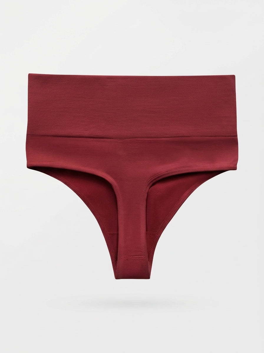 2-Piece Set Seamless High-Waist Thong with Tummy-Shaping