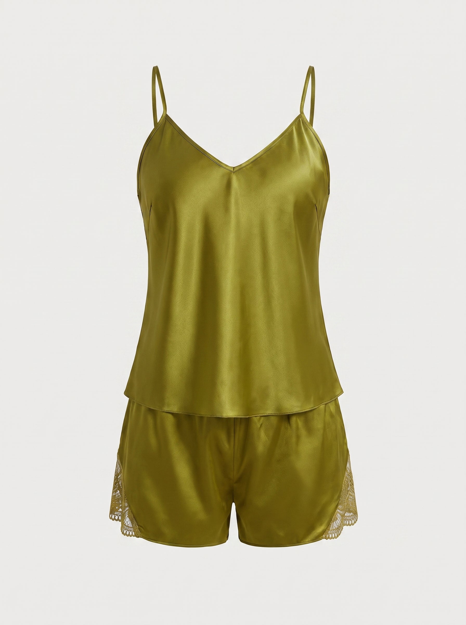 Silky Lace-Trim Pyjama Cami Set