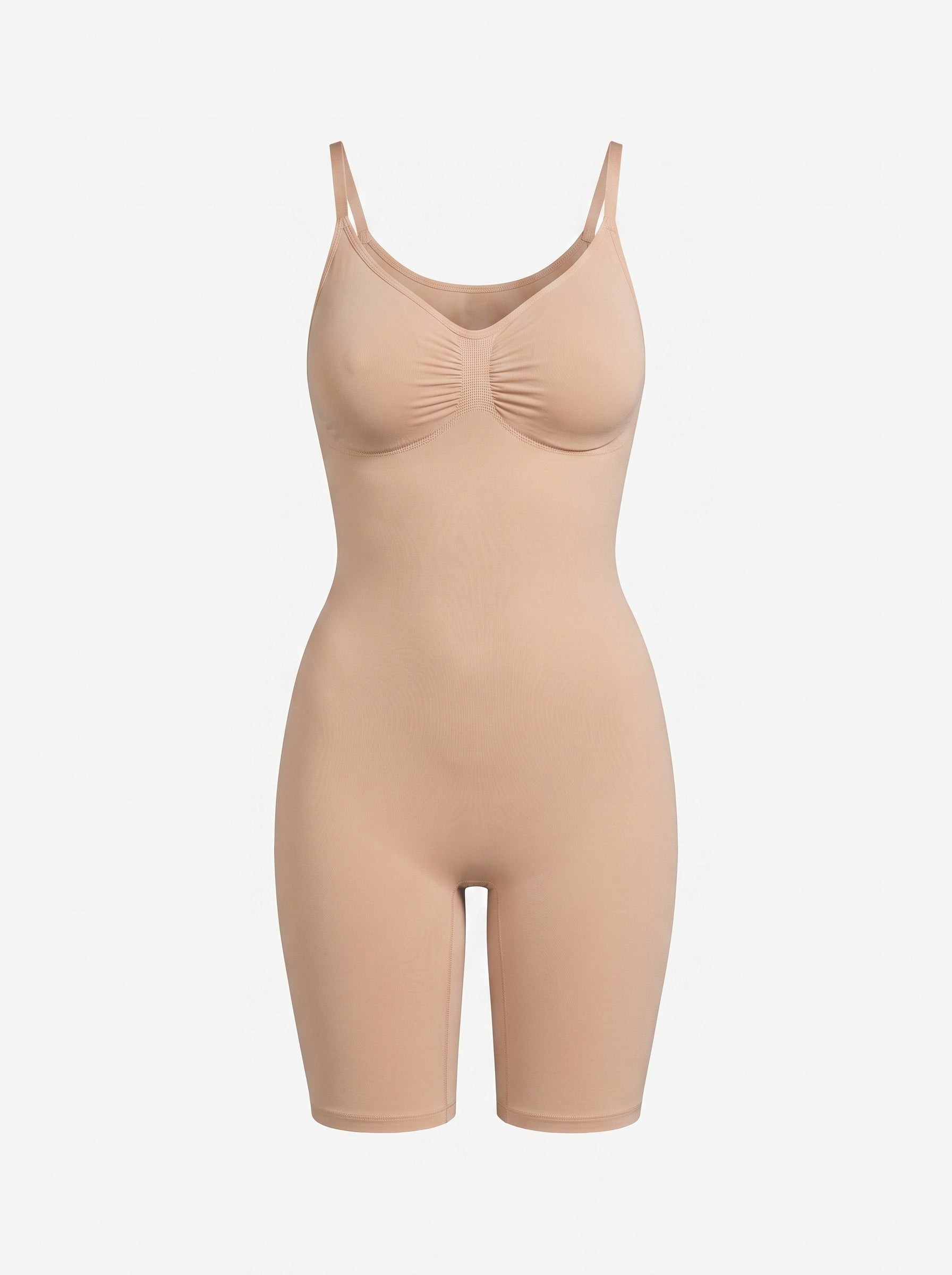 Seamless Shapewear Bodysuit with Mid Thigh Shorts