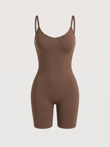 Seamless Shapewear Bodysuit with Mid Thigh Shorts