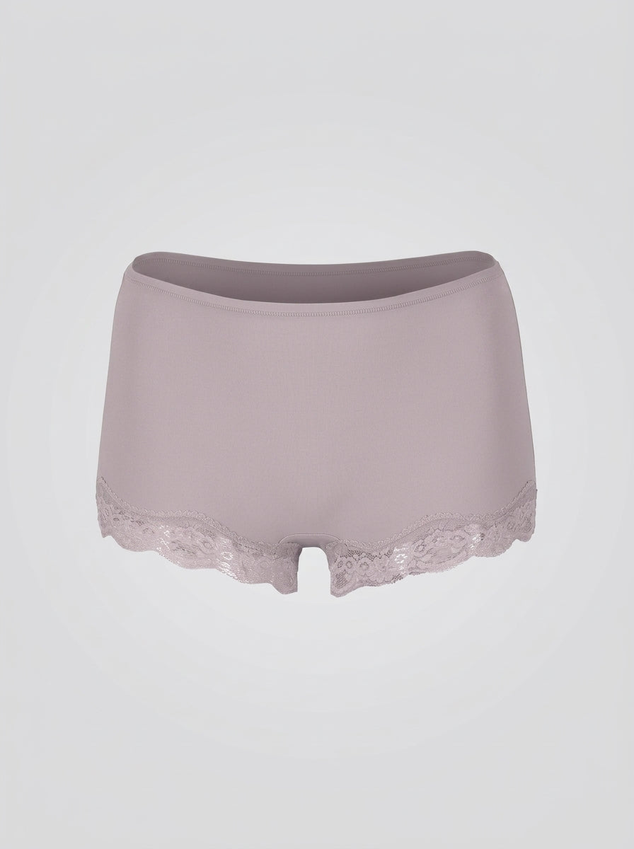 Lace Boy Shorts with Seamless Fit